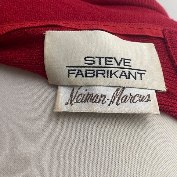 Vintage Steve Fabrikant Wool Dress Christmas Holidays Red - Picture 10 of 14